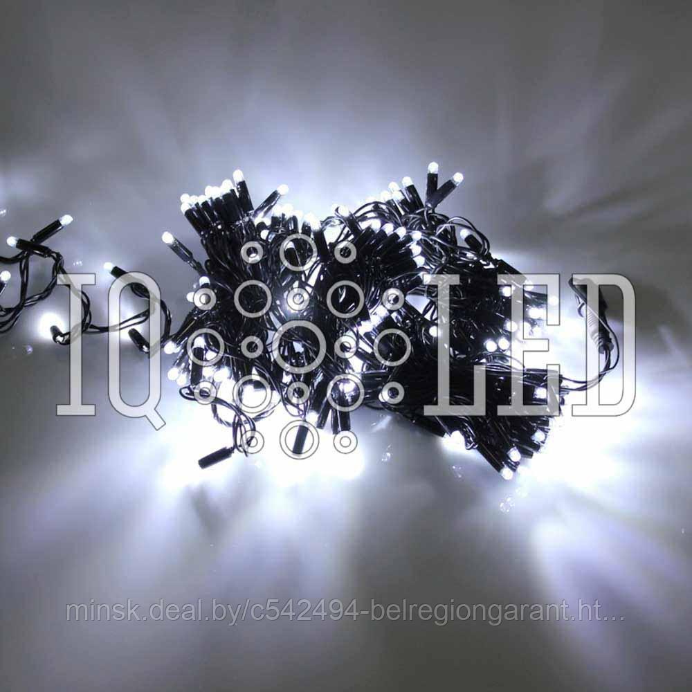 Профессиональная светодиодная гирлянда Бахрома Айсикл 3х0,7м, черный каучук, хол. белый с мерцанием