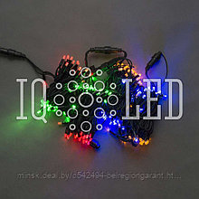 Гирлянда светодиодная Нить (Стринг-лайт), 16м, 220В, IP65, черный каучуковый провод, мульти (смена цвета)