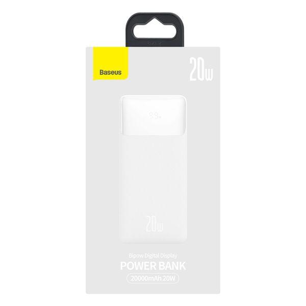 PowerBank Baseus PPDML-M02 20000mAh 20W Белый (Вход:Micro-USB/Type-C:18W.Выход:2*USB 18W/Type-C 20W) - фото 5 - id-p208993022