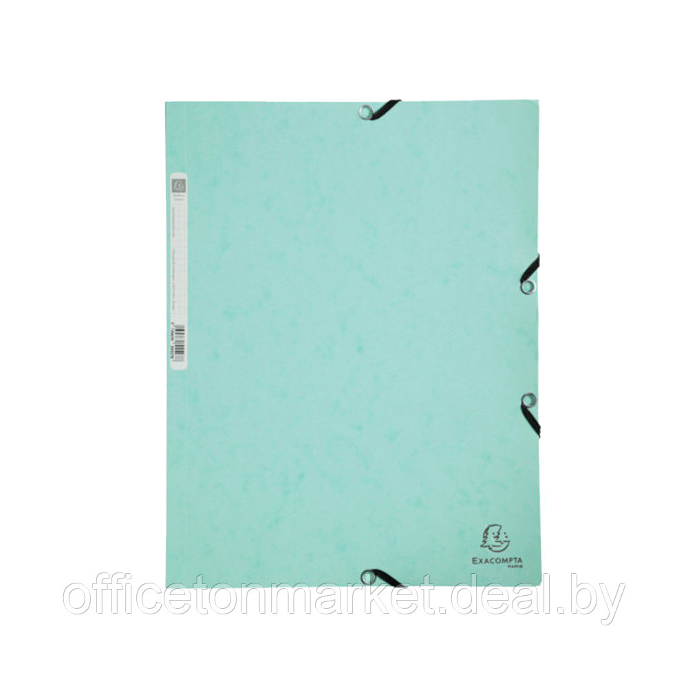 Папка на резинках "Aquarel", А4, 15 мм, картон, зеленый - фото 1 - id-p209285472