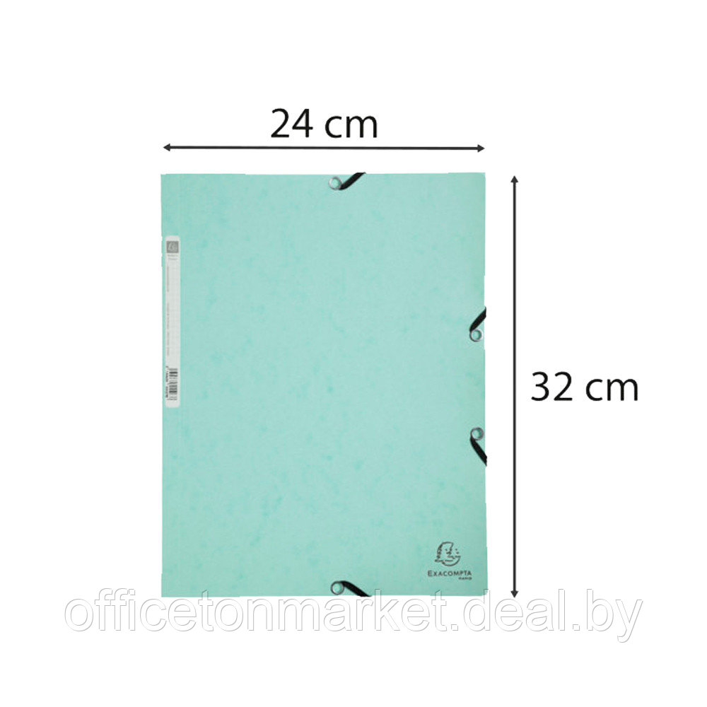 Папка на резинках "Aquarel", А4, 15 мм, картон, зеленый - фото 4 - id-p209285472