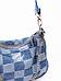 Джинсовая сумка синяя женская из денима джинсы багет тканевая в клетку сумочка через плечо клетчатая, фото 5
