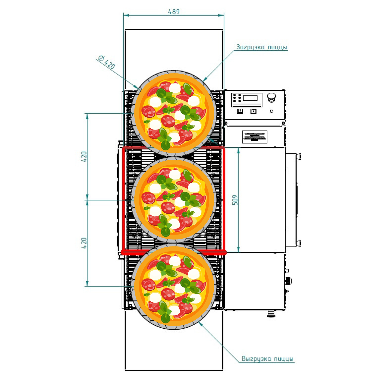 Печь для пиццы Abat ПЭК-400П с дверцей - фото 5 - id-p209287268