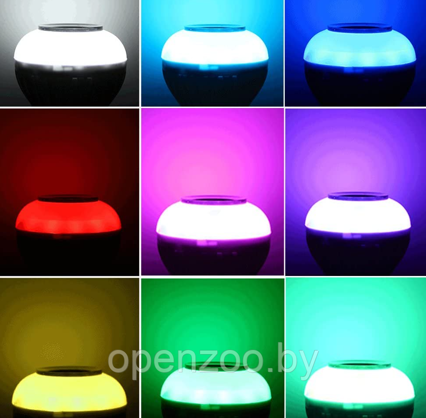 Музыкальная мульти RGB лампа колонка Led Music Bulb с пультом управления / Умная Bluetooth лампочка 16 - фото 10 - id-p166220982