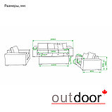 Комплект мебели из ротанга OUTDOOR Мадейра (3-местный диван, 2кресла, стол), ш/п, графит, фото 4