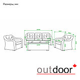Комплект мебели из ротанга OUTDOOR Касабланка (3-местный диван, 2кресла, стол), ш/п, светлый микс, фото 8