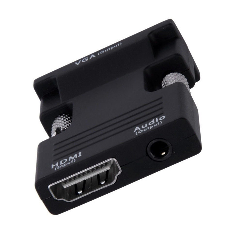 Адаптер - переходник HDMI VGA - jack 3.5mm (AUX) PRO MINI, черный - фото 3 - id-p209327918