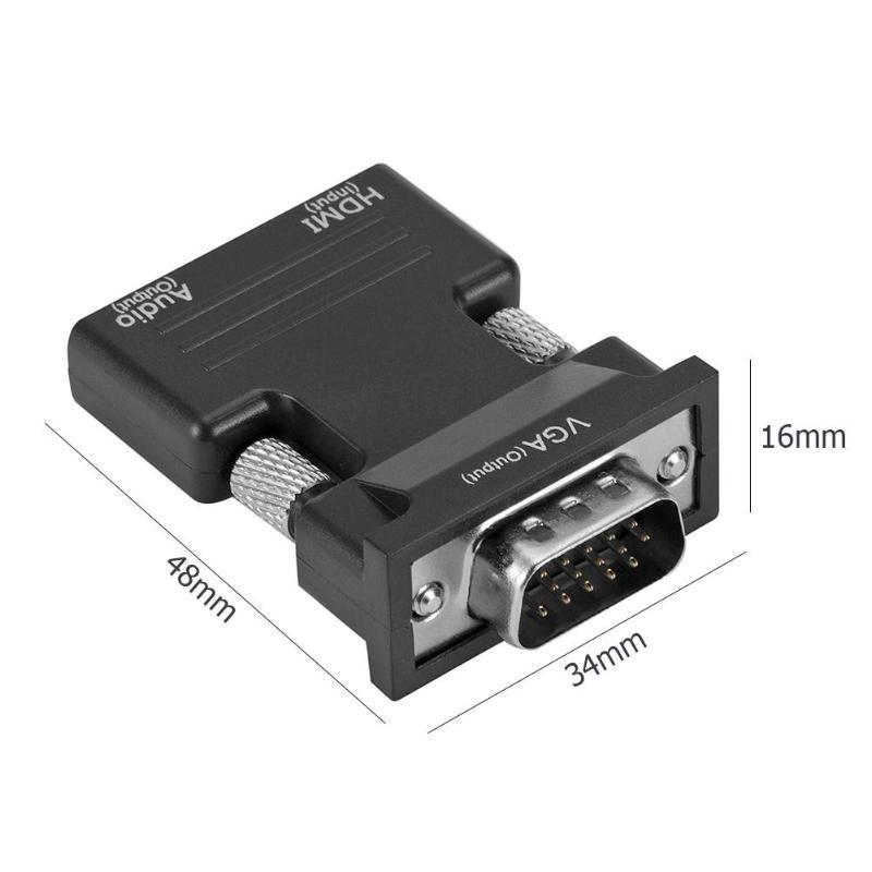 Адаптер - переходник HDMI VGA - jack 3.5mm (AUX) PRO MINI, черный - фото 6 - id-p209327918