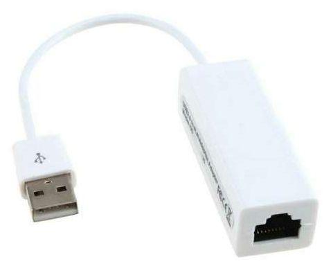 Адаптер - переходник USB - RJ45 (LAN) до 10 Мбит/с, белый - фото 1 - id-p209338049