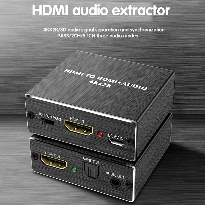 Адаптер - переходник HDMI - HDMI 4K - оптика (Toslink/SPDIF) - jack 3.5mm (AUX) - фото 2 - id-p209339724