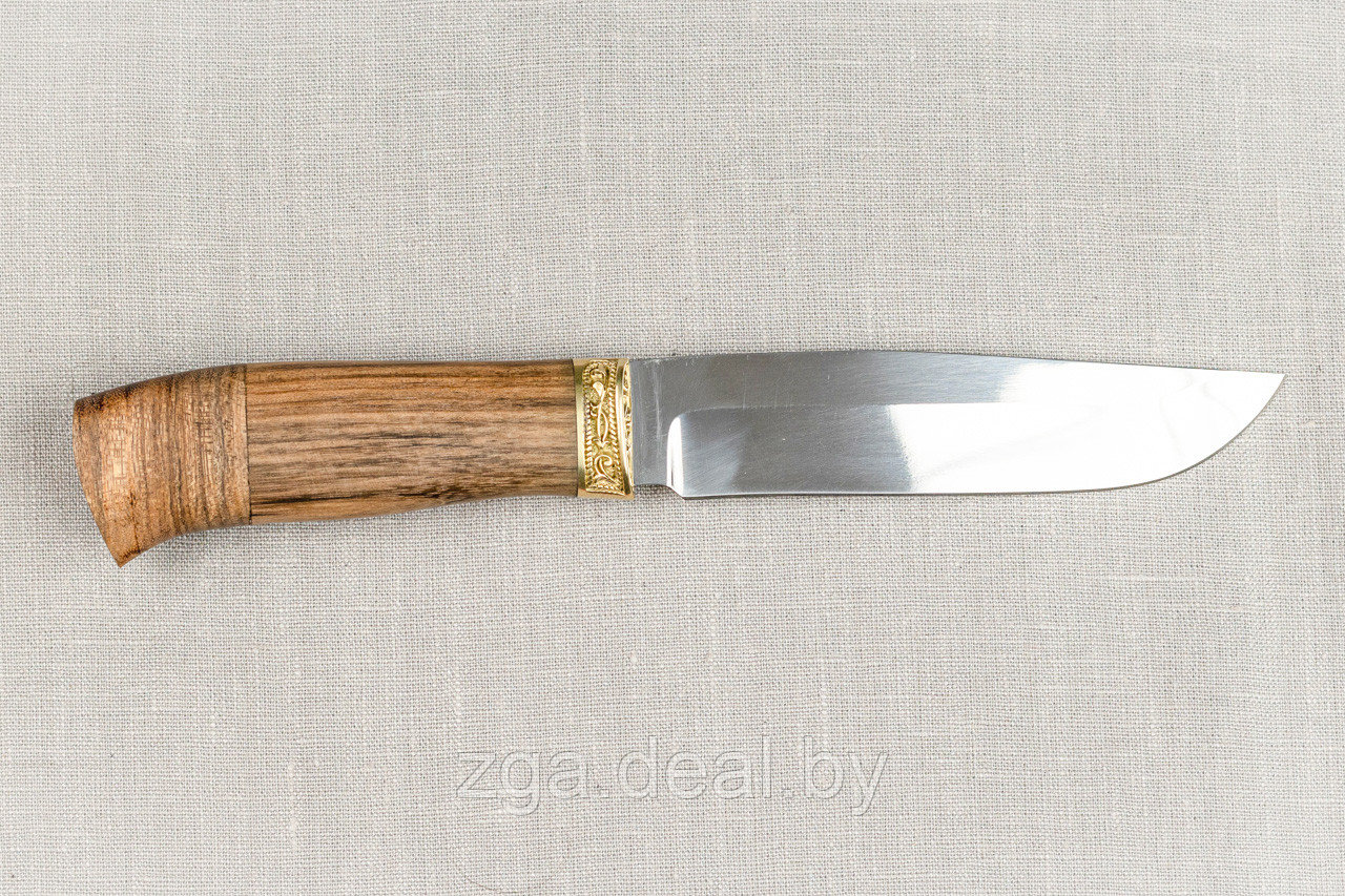 Охотничий нож «Путник» из нерж. стали 65х13 , рукоять латунное литье, ценные породы дерева. Подарок мужчине. - фото 2 - id-p199677906