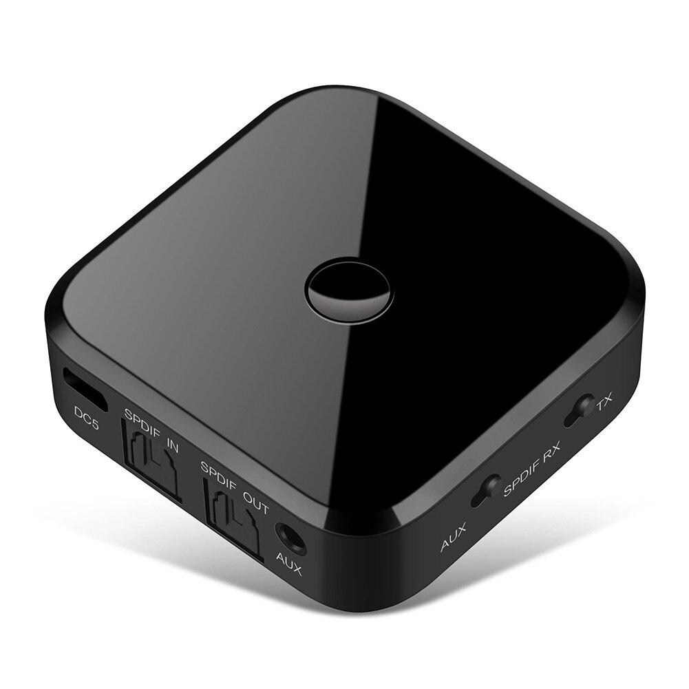 Универсальный аудио адаптер RX/TX Bluetooth v5.0 - оптика (Toslink/SPDIF) - jack 3.5mm (AUX), TX16, черный - фото 1 - id-p209350420