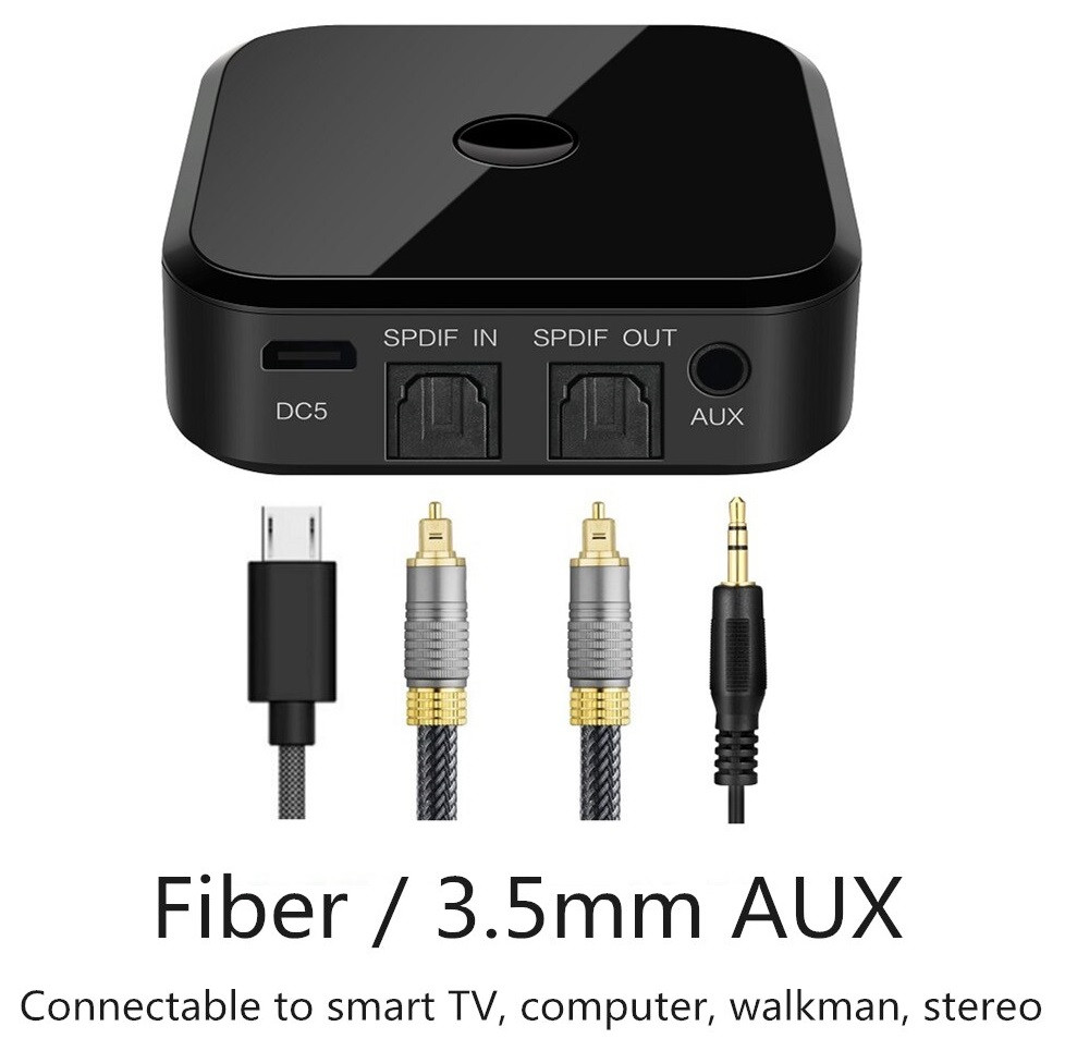 Универсальный аудио адаптер RX/TX Bluetooth v5.0 - оптика (Toslink/SPDIF) - jack 3.5mm (AUX), TX16, черный - фото 7 - id-p209350420