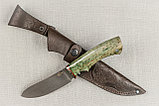 Охотничий нож Кречет, ст.D2, мельхиор, стабилизированная карельская береза. Подарок мужчине., фото 3