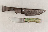 Охотничий нож Кречет, ст.D2, мельхиор, стабилизированная карельская береза. Подарок мужчине., фото 4
