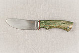 Охотничий нож Кречет, ст.D2, мельхиор, стабилизированная карельская береза. Подарок мужчине., фото 5