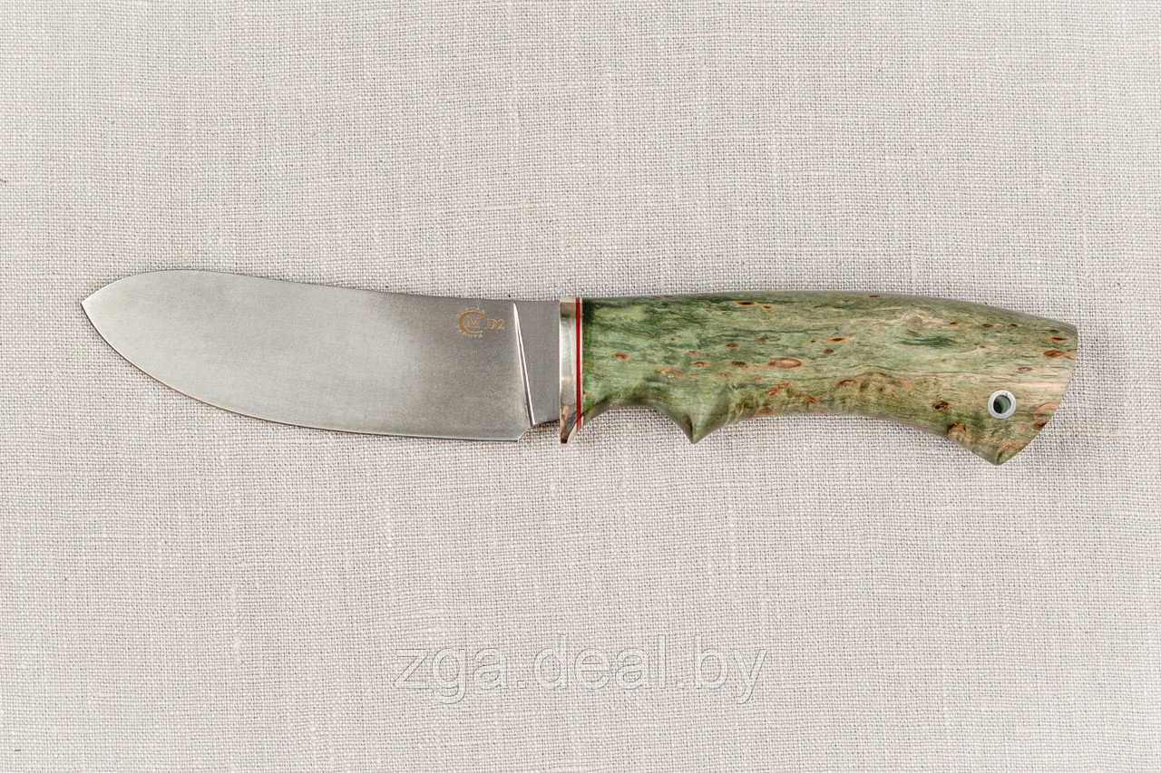 Охотничий нож Кречет, ст.D2, мельхиор, стабилизированная карельская береза. Подарок мужчине. - фото 5 - id-p199614186