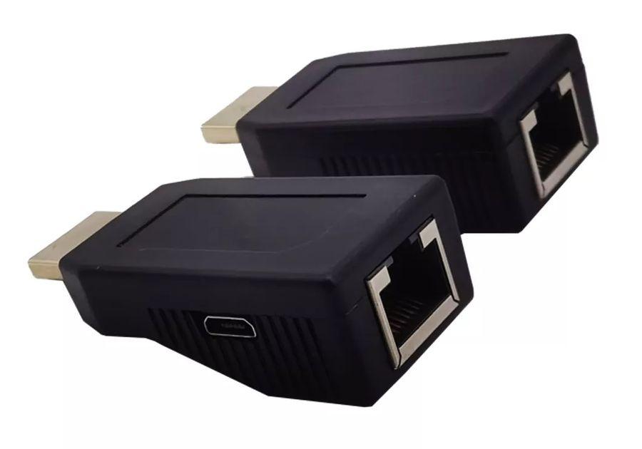 Удлинитель сигнала HDMI по витой паре RJ45 (LAN) MINI до 60 метров, активный, FullHD 1080p, комплект, черный - фото 3 - id-p209354384
