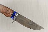 Охотничий нож Гепард дамаск карельская береза коричневая акрил. Подарок мужчине., фото 5