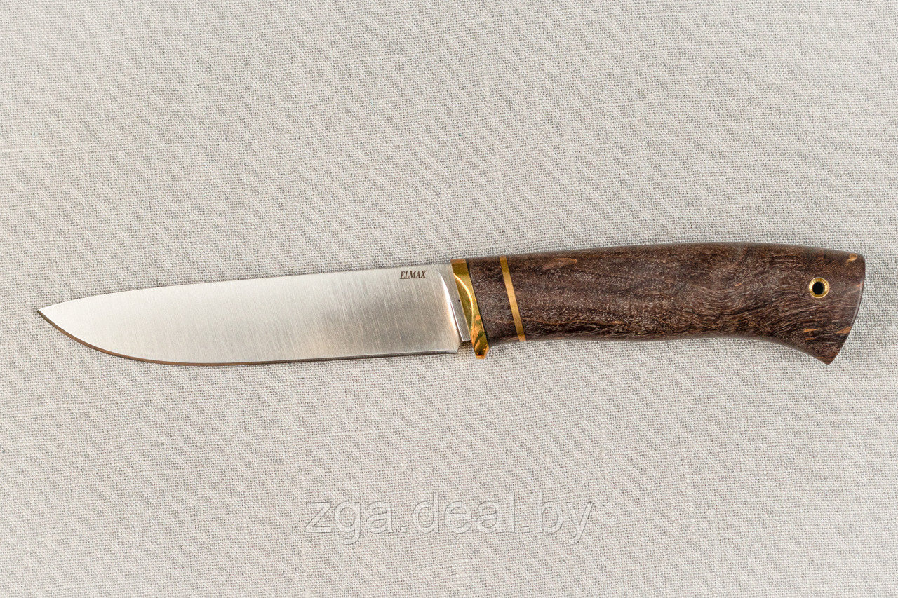 Охотничий нож Пантера сталь ELMAX (сатин), рукоять карельская береза стабилизированная. Лучший подарок мужчине - фото 4 - id-p199614117
