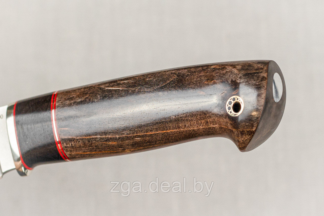 Охотничий нож «Соболь» из стали М390 (новинка), рукоять литье мельхиор, ценные породы древесины. - фото 6 - id-p199612290