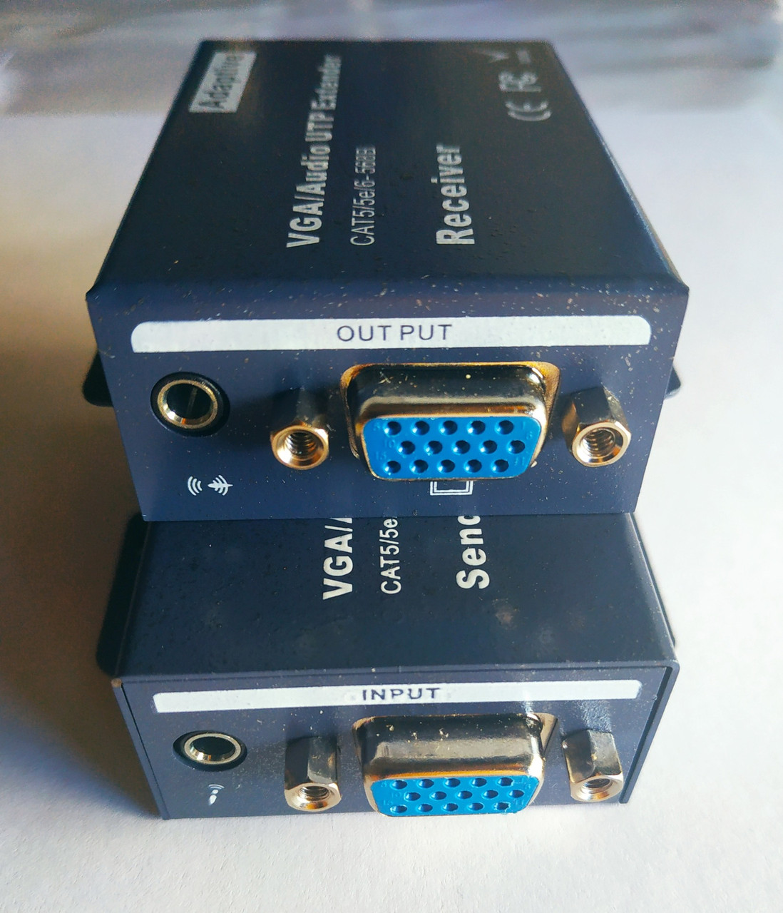 Удлинитель сигнала VGA по витой паре RJ45 (LAN) до 300 метров, пассивный, комплект, черный - фото 3 - id-p209362305