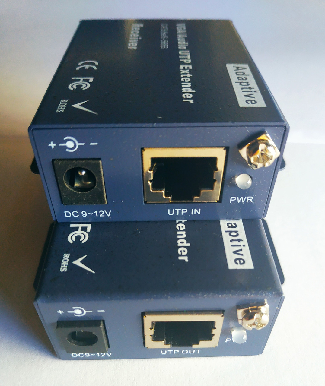Удлинитель сигнала VGA по витой паре RJ45 (LAN) до 300 метров, пассивный, комплект, черный - фото 4 - id-p209362305