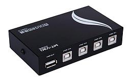 Адаптер - переключатель - свитч USB-B - USB2.0 для подключения принтера или сканера к четырем ноутбукам или