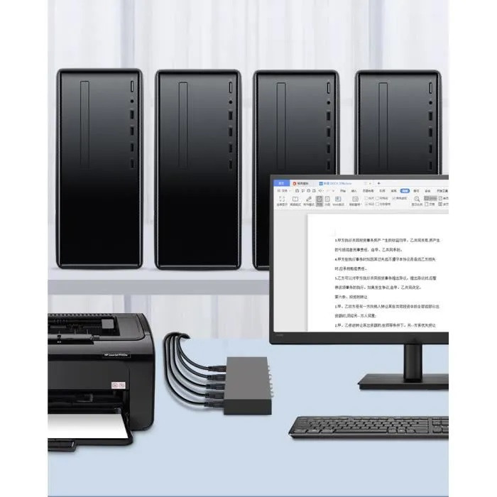 Адаптер - переключатель - свитч USB-B - USB2.0 для подключения принтера или сканера к четырем ноутбукам или - фото 3 - id-p209383988
