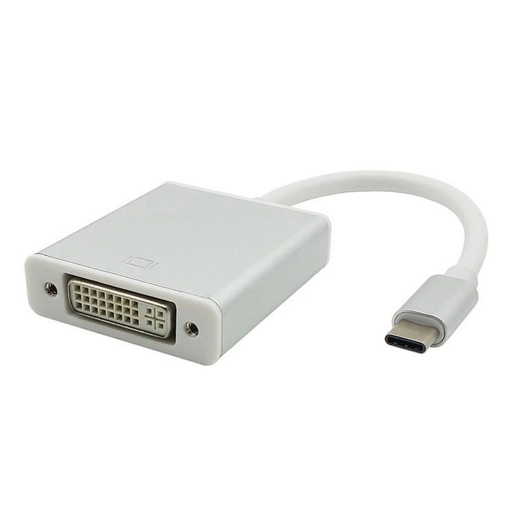 Адаптер - переходник USB3.1 Type-C - DVI, серебро - фото 1 - id-p209388933