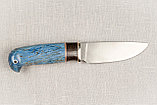 Охотничий нож Сокол,ст М390, мельхиор, рукоять из стабилизированной карельской березы. Лучший подарок мужчине., фото 2