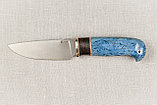 Охотничий нож Сокол,ст М390, мельхиор, рукоять из стабилизированной карельской березы. Лучший подарок мужчине., фото 3