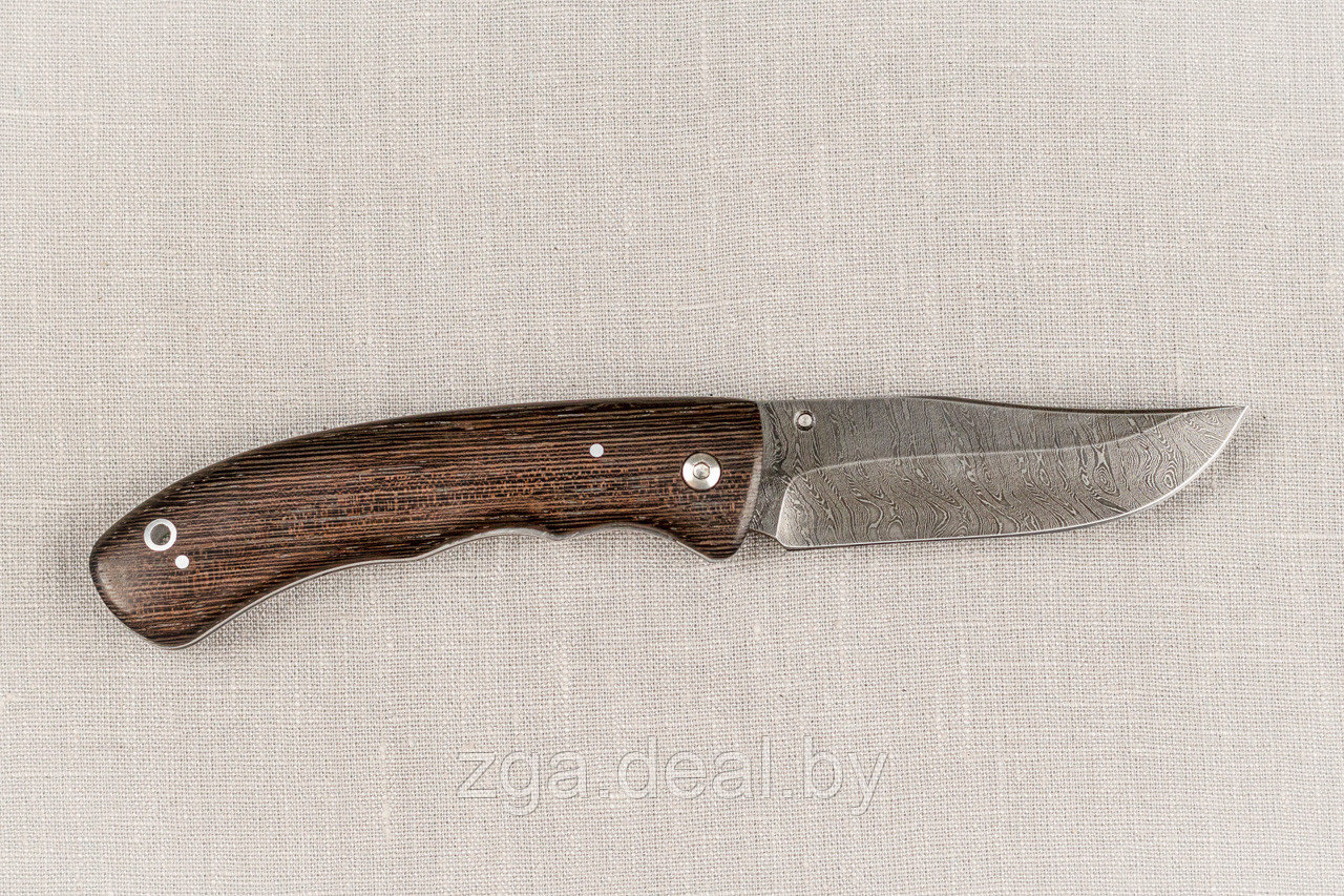 Складной нож из дамасской стали «Таежник», рукоять венге - фото 4 - id-p199546579