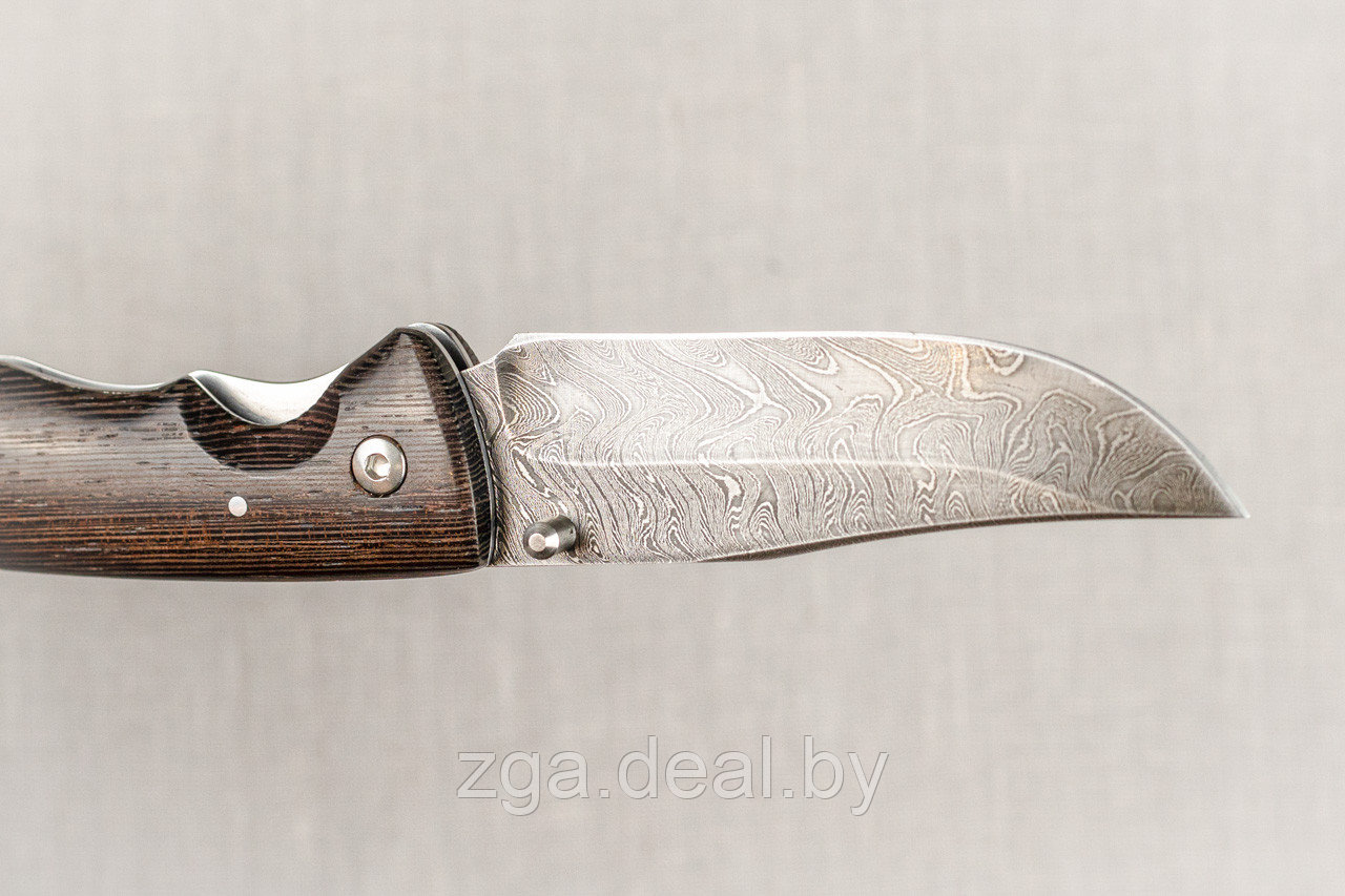 Складной нож из дамасской стали «Таежник», рукоять венге - фото 5 - id-p199546579