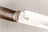 Охотничий нож  «Сокол со следами ковкииз нерж. стали 95х18, рукоять литье мельхиор, венге. Лучший подарок., фото 5
