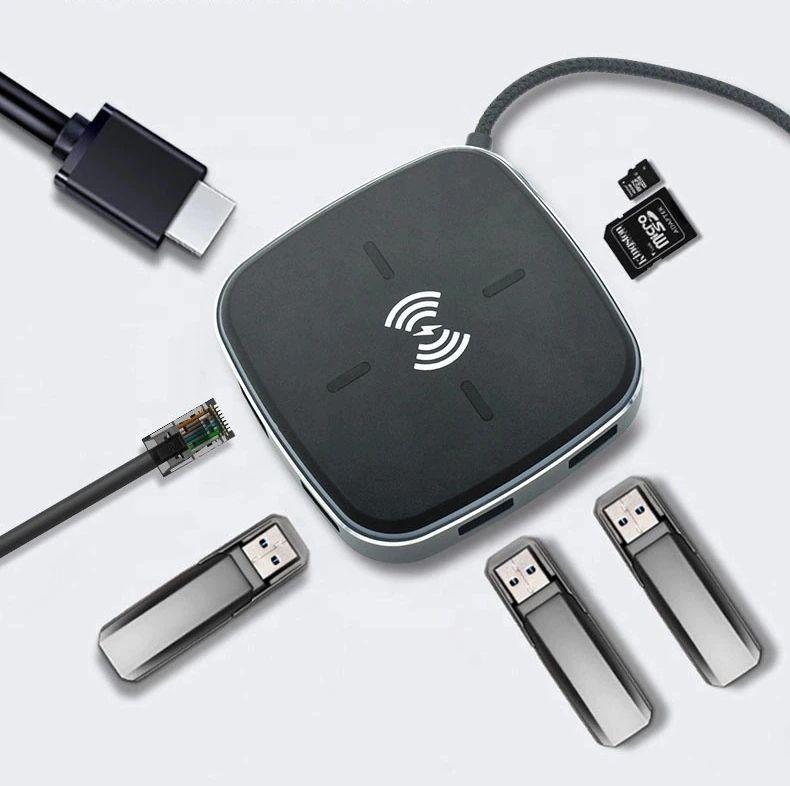 Адаптер - док-станция 9in1 USB3.1 Type-C на RJ45 (LAN) - HDMI 4K - 3x USB3.0 - USB3.1 Type-C - SD/TF - фото 3 - id-p209427564