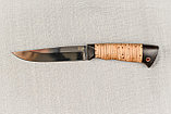 Охотничий нож «Коршун» из кованой стали Х12МФ, рукоять из бересты и черного граба. Подарок мужчине., фото 4