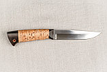 Охотничий нож «Коршун» из кованой стали Х12МФ, рукоять из бересты и черного граба. Подарок мужчине., фото 5