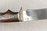 Охотничий нож «Князь» из нержавеющей стали 95х18 , рукоять литье мельхиор, венге, фото 5