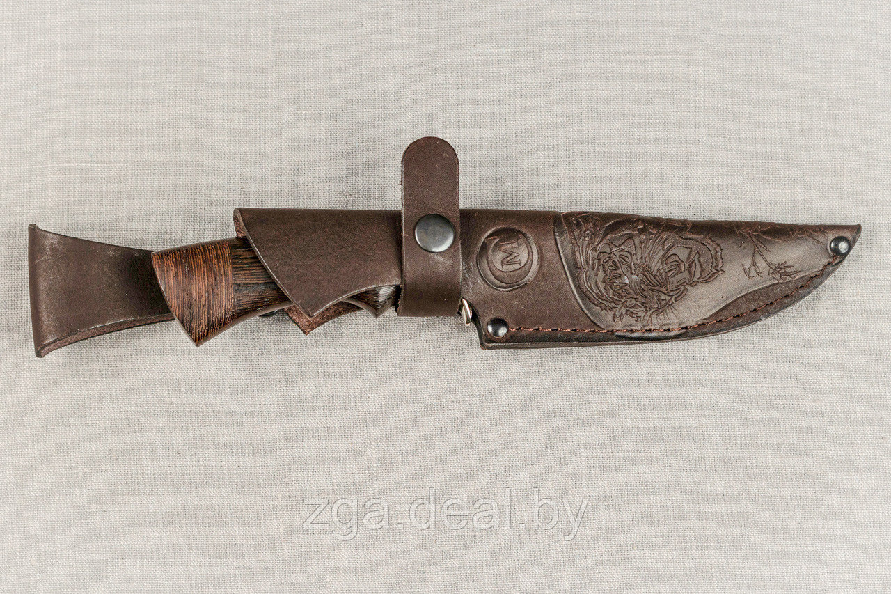 Охотничий нож «Князь» из нержавеющей стали 95х18 , рукоять литье мельхиор, венге - фото 7 - id-p199476047