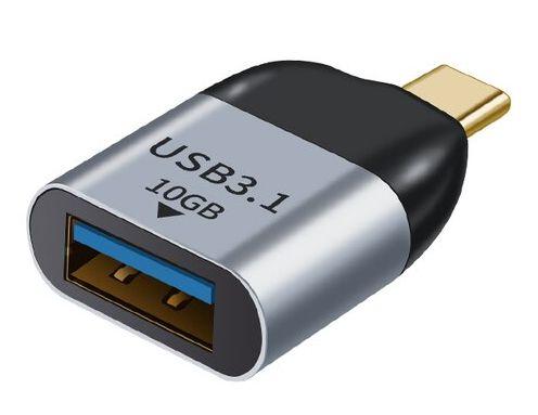 Адаптер - переходник USB3.1 Type-С - USB3.0 10Gb, mini, серебро - фото 1 - id-p209453178