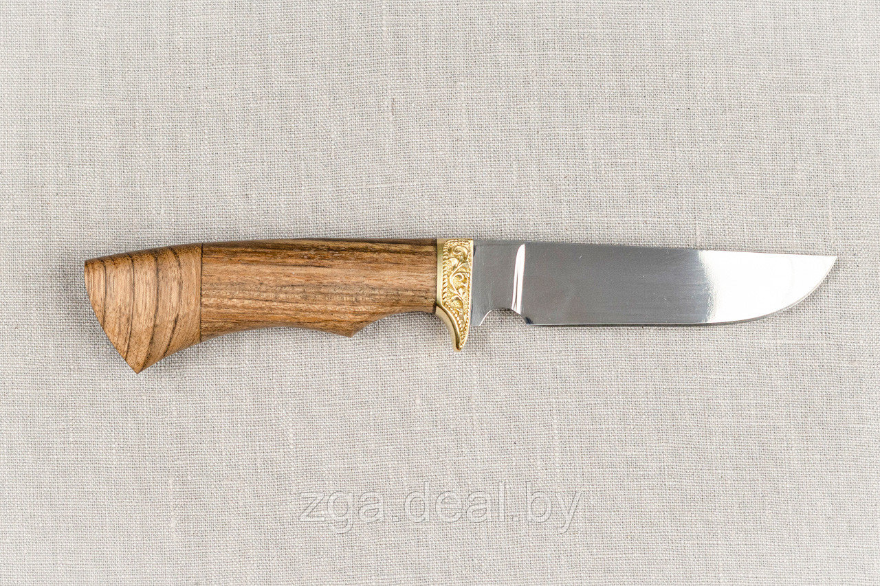 Охотничий нож «Пластун» из нерж.стали 65х13 , рукоять латунное литье, ценные породы дерева. Подарок мужчине. - фото 2 - id-p199477759