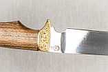 Охотничий нож «Пластун» из нерж.стали 65х13 , рукоять латунное литье, ценные породы дерева. Подарок мужчине., фото 5