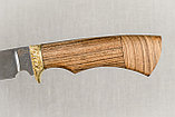 Охотничий нож «Пластун» из нерж.стали 65х13 , рукоять латунное литье, ценные породы дерева. Подарок мужчине., фото 6