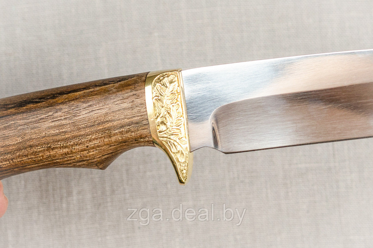 Охотничий нож «Лазутчик» из нержавеющей стали 65х13 , рукоять латунное литье, ценные породы дерева. - фото 5 - id-p199481456