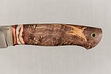 Авторский охотничий нож «Соболь» из стали S390 , рукоять инкрустир. бивнем мамонта, ценные породы древесины., фото 6