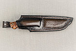 Авторский охотничий нож «Соболь» из стали S390 , рукоять инкрустир. бивнем мамонта, ценные породы древесины., фото 9