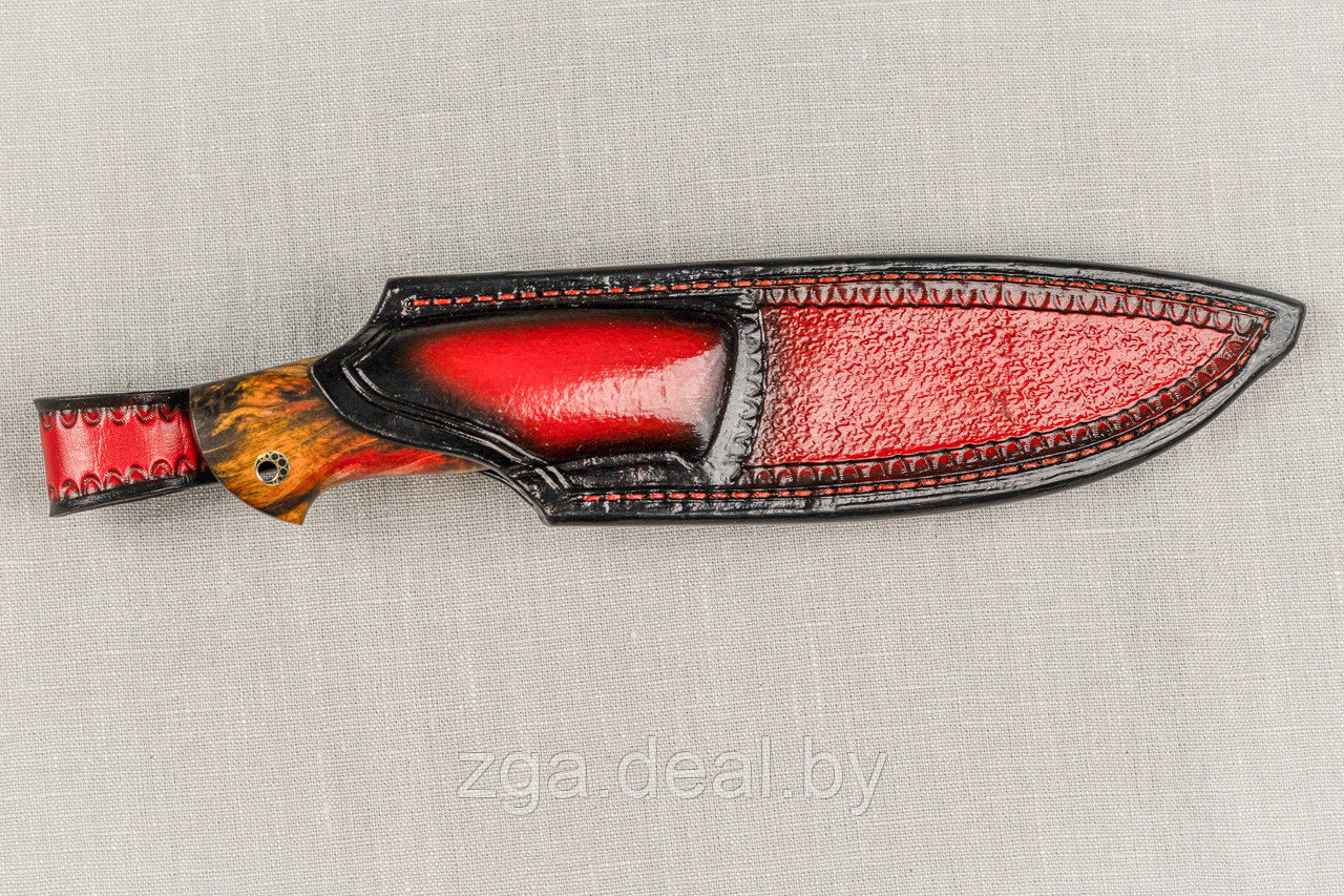 Авторский охотничичий нож «Кайман" из ст. S390, рукоять инкрустир. бивнем мамонта, ценные породы древесины. - фото 8 - id-p199347084