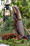 Охотничий нож «Сокол» из стали D2 , рукоять литье мельхиор, ореховый кап. Подарок мужчине., фото 2