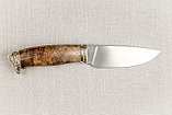 Охотничий нож «Сокол» из стали D2 , рукоять литье мельхиор, ореховый кап. Подарок мужчине., фото 5